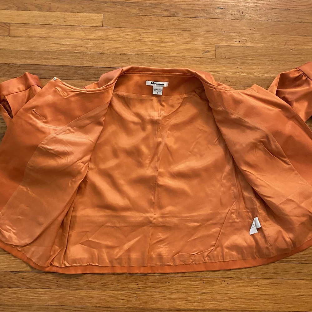 Nygard Collection Jacket Womens 10 Cropped Stretch Orange‎ Retro Texas Game day - Picture 8 of 12